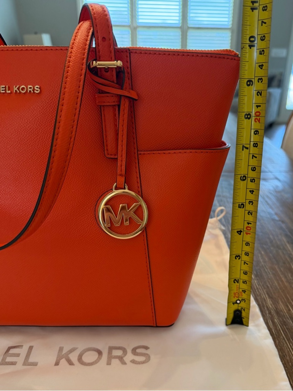 MICHAEL KORS Clementine Orange Saffiano Leather Tote - Picture 13 of 16